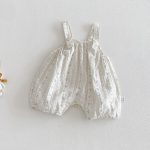 【66-90cm】セットアップ Tシャツ&サロペット ベビー 小花柄 フリルスリーブ - 画像 (6)