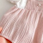 【66-90cm】ロンパース ベビー 女の子 レースフリル やわらか - 画像 (6)