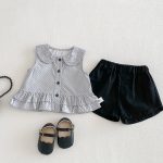 【73-100cm】シャツ or ショートパンツ ベビー 女の子 ドット ノースリーブ - 画像 (6)
