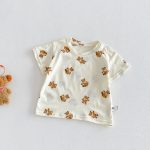【66-90cm】セットアップ デニムロンパース&Tシャツ ベビー くま柄 - 画像 (7)