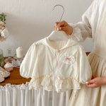【73-100cm】UVパーカー ベビー 女の子 蝶結び 刺繍 - 画像 (8)