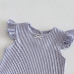【66-90cm】セットアップ Tシャツ&サロペット ベビー 小花柄 フリルスリーブ - 画像 (7)