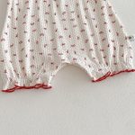 【66-90cm】カバーオール ベビー 女の子 丸襟 蝶結び 総柄 - 画像 (7)