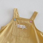 【66-90cm】セットアップ サロペット＆Tシャツ ベビー 女の子 フリル襟 大きめポケット - 画像 (7)
