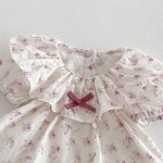 【66-90cm】セットアップ ブラウス&サロペットロンパース フリル襟 小花柄 - 画像 (7)