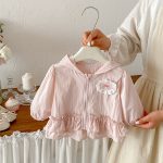 【73-100cm】UVパーカー ベビー 女の子 蝶結び 刺繍 - 画像 (9)