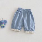 【73-100cm】セットアップ トップス&パンツ ベビー 女の子 小花柄 ノースリーブ レース裾 - 画像 (7)