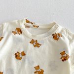 【66-90cm】セットアップ デニムロンパース&Tシャツ ベビー くま柄 - 画像 (8)