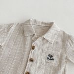 【80-120cm】セットアップ ストライプ グレー カジュアル 子供服 - 画像 (7)