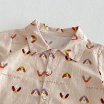 【73-100cm】セットアップ シャツ＆ショートパンツ ベビー わんちゃん総柄 - 画像 (8)