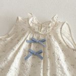 【73-100cm】セットアップ トップス&パンツ ベビー 女の子 小花柄 ノースリーブ レース裾 - 画像 (8)