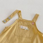 【66-90cm】セットアップ サロペット＆Tシャツ ベビー 女の子 フリル襟 大きめポケット - 画像 (8)
