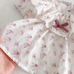 【66-90cm】セットアップ ブラウス&サロペットロンパース フリル襟 小花柄 - 画像 (9)