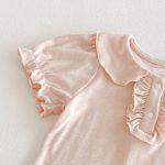 【66-90cm】セットアップ Tシャツ＆レースサロペットショートパンツ パフスリーブ - 画像 (9)