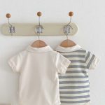 【66-90cm】ロンパース 半袖 ポロ襟 ロゴ入り シンプル 肌触り良い ベビー服 - 画像 (17)