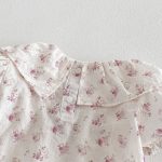 【66-90cm】セットアップ ブラウス&サロペットロンパース フリル襟 小花柄 - 画像 (10)