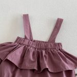 【66-90cm】セットアップ ブラウス&サロペットロンパース フリル襟 小花柄 - 画像 (11)