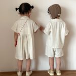 【80-150cm】セットアップ or ワンピース キッズ リネンシャツ - 画像 (5)