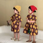【80-150cm】セットアップ or ワンピース キッズ ひまわり - 画像 (3)
