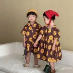 【80-150cm】セットアップ or ワンピース キッズ ひまわり - 画像 (6)