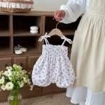 【66-90cm】サロペット フラワー柄 可愛い ベビー服 - 画像 (5)