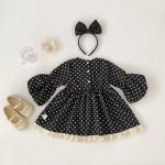 【80-130cm】ワンピース パフスリーブ ドット 可愛い 女の子 - 画像 (3)