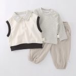 【73-100cm】3点セット オシャレ ベスト＆シャツ＆パンツ - 画像 (6)