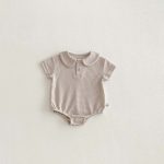 【66-90cm】ロンパース ワッフル 無地 シンプル 肌に優しい - 画像 (5)