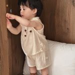 【73-110cm】セットアップ ノースリーブ 無地 シンプル 可愛い - 画像 (5)