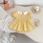 【66-90cm】ロンパース アヒル チェック 可愛い ベビー服 - 画像 (4)