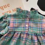 【66-100cm】シャツ チェック柄 コントラストカラー 可愛い トップス - 画像 (6)