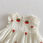 【66-110cm】ロンパース/ワンピース チェリー柄 姉妹服 おしゃれ - 画像 (9)