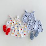 【80-130cm】ベビー 女の子 ハート柄 ドット柄 ノースリーブ セットアップ - 画像 (4)