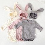 【66-90cm】ロンパース＆帽子 ウサギ 星柄 可愛い 肌触り良い ベビー服 - 画像 (3)