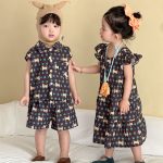 【80-150cm】セットアップ or ワンピース キッズ ドット - 画像 (4)
