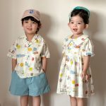 【80-150cm】セットアップ or ワンピース キッズ カートゥーンプリント - 画像 (4)