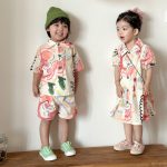 【80-150cm】セットアップ or ワンピース キッズ カラフル フラワー - 画像 (9)