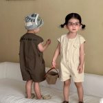 【80-150cm】ショートオールインワン キッズ ナチュラル カジュアル - 画像 (8)