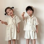 【80-150cm】セットアップ or ワンピース キッズ リネンシャツ - 画像 (7)