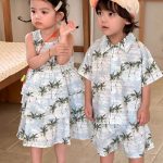 【80-150cm】セットアップ or ワンピース キッズ リゾート風 - 画像 (8)