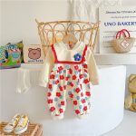 【66-90cm】ロンパース フラワー柄 スタイ付き 可愛い ベビー服 - 画像 (12)