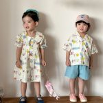 【80-150cm】セットアップ or ワンピース キッズ カートゥーンプリント - 画像 (5)