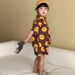 【80-150cm】セットアップ or ワンピース キッズ ひまわり - 画像 (9)