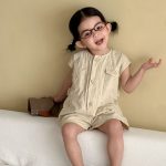 【80-150cm】ショートオールインワン キッズ ナチュラル カジュアル - 画像 (9)