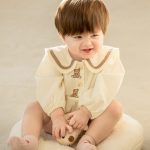【66-90cm】ロンパース クマ柄 セーラー風 シンプル 着心地良い ベビー服 - 画像 (8)