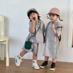 【80-150cm】セットアップ or ワンピース キッズ スポーツ風フード付き - 画像 (8)