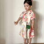 【80-150cm】セットアップ or ワンピース キッズ カラフル フラワー - 画像 (4)