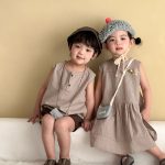 【80-150cm】セットアップ or ワンピース キッズ ストライプ - 画像 (9)