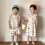 【80-150cm】セットアップ or ワンピース キッズ りんご総柄 - 画像 (3)