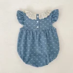 【66-130cm】ロンパース or ワンピース 肩フリル リボン柄 - 画像 (22)